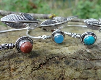 Feather bracelet silver
