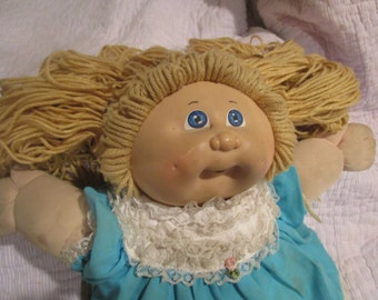 Items similar to Vintage Cabbage Patch Kids Doll 1982 Baby Boy w/ blue ...