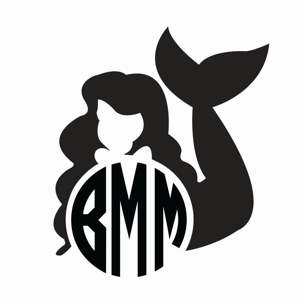Download Mermaid Monogram Iron-on and Stick-on Decal ONLY
