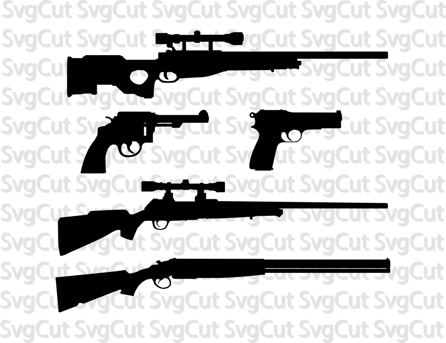 Download Guns SVG pack Guns clipart vector Digital download guns