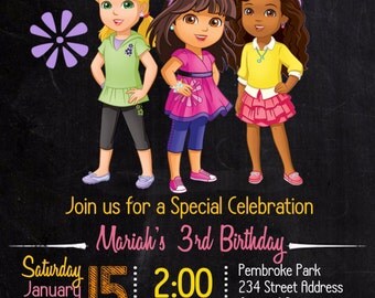 dora birthday invitation