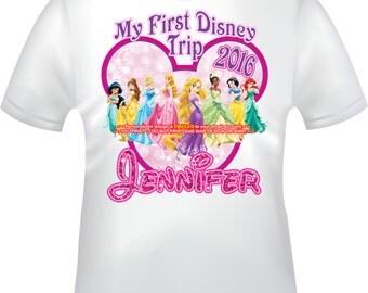 YOU PRINT - My First Disney Trip iron on, Princess My First Disney Trip iron on, Girl First Disney Trip t-shirt decal, Princess iron on-FDT5