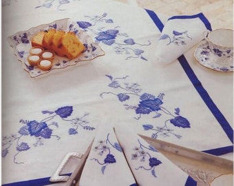 Machine Embroidery Designs Blue flowers (2 in 1)