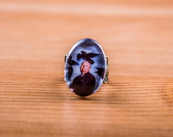 Ring Hitchcock / birds / Ring Alfred Hitchcock / The birds / jewelry Cabochon