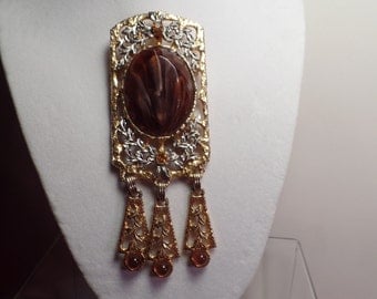 1970's DeLizza & Elster Large Brooch-Book Piece