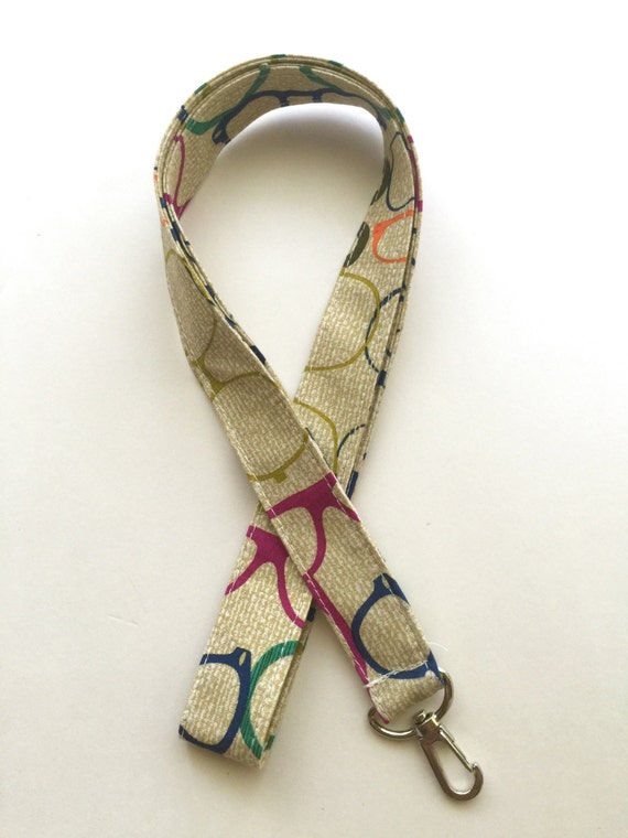 Eyeglasses print lanyard fabric lanyard ID Cute Lanyard