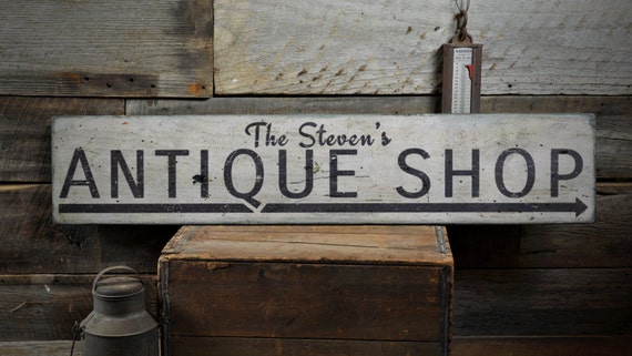 Antique Shop Wood Sign Custom Arrow Antique Lover Gift Shop