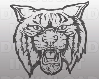 Wildcats Mascot SVG File-Cutting File-Clip Art for Commercial & Personal Use-Vector art file for Cricut,Cameo,Sizzix,Pazzles,Decal,Stencil