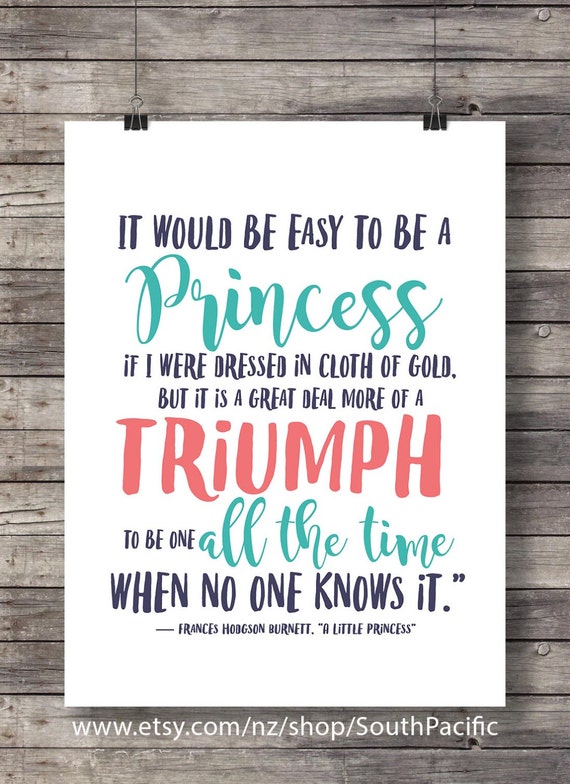 Frances Hodgson A Little Princess quote Nursery art