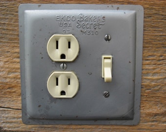 Kitchen Light Switch Covers Outlet Cover Lighting Made From An Old Vintage Ekco Bakers Secret Cake Baking Pan OLC-1042C-R