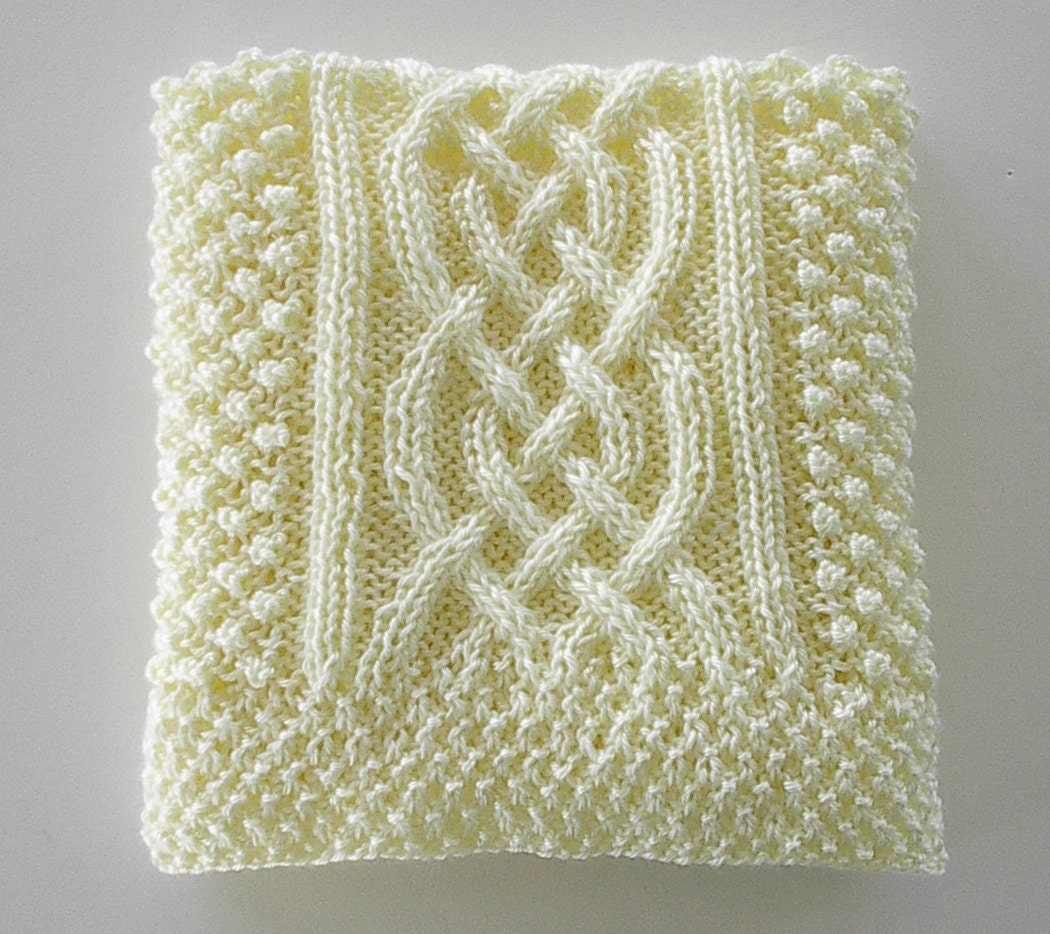 Cable Knit Baby Afghan Blanket Irish Fisherman Aran Baby