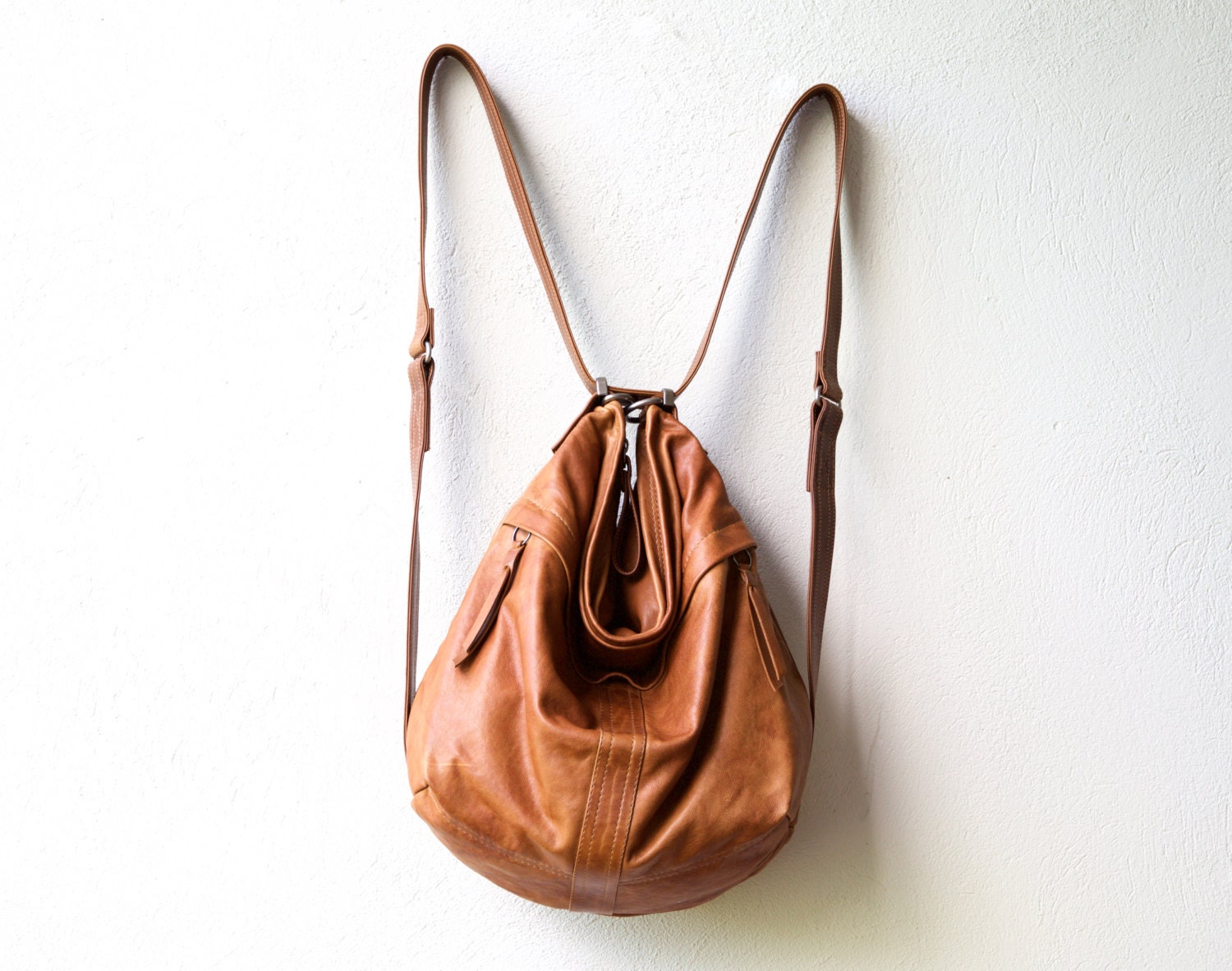 leather backpack purse HOBO PACK in soft by roughandtumblebags