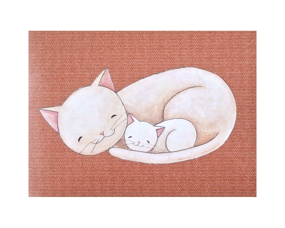 Cat Nursery Art Print Cat Print Cat Illustration Print Cat