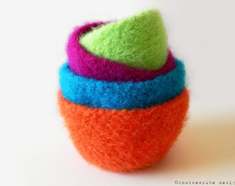 CROCHET PATTERN - Felted Nesting Bowls - Instant Download (PDF)