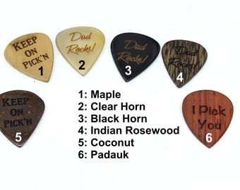 Handmade Custom Guitar Picks,Personalized Guitar Pick,Engraved Guitar Pick,Padauk Wood