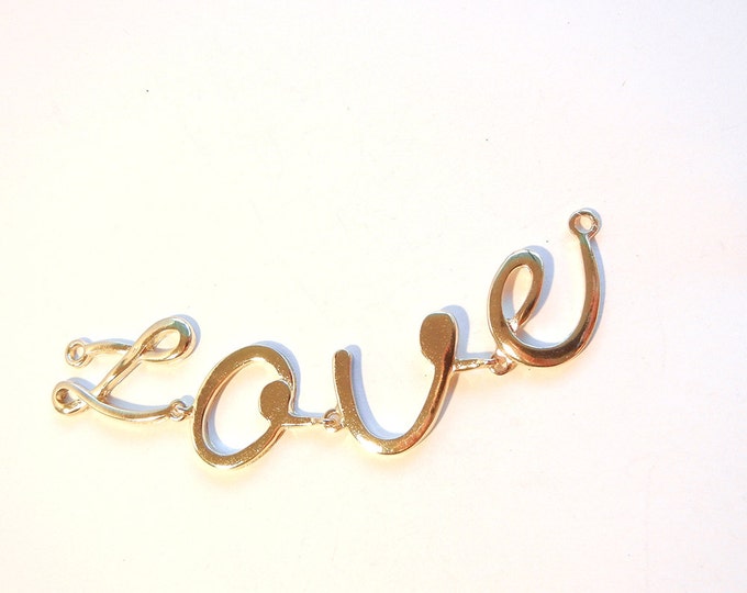 Gold-tone Script LOVE Word Pendant