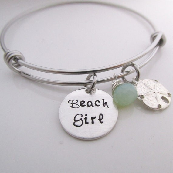 Beach Girl Bracelet bangle bracelet Sand Dollar Bracelet