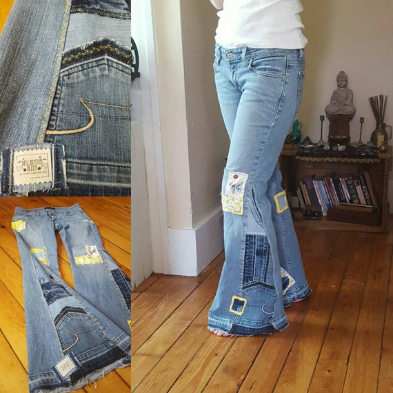 Bell Bottoms Custom Patchworked Denim Jeans