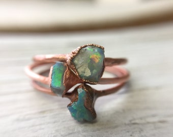 Raw opal ring | Etsy