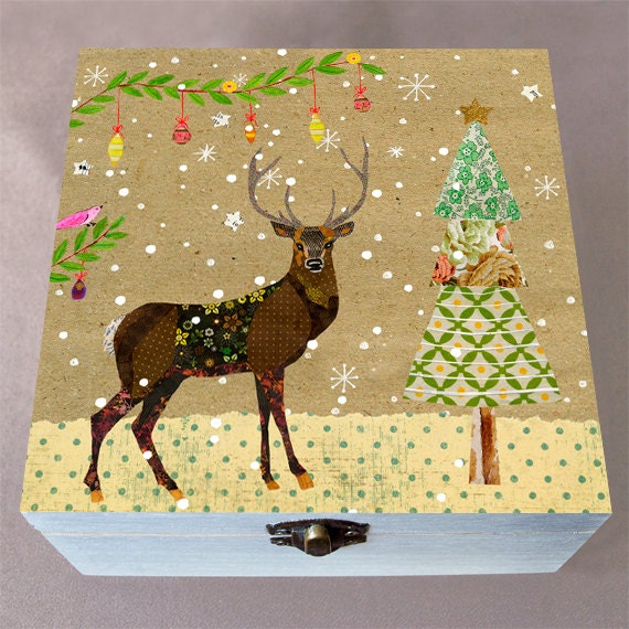 christmas reindeer large jewelry box large wooden box christmas reindeer large jewelry box large wooden box