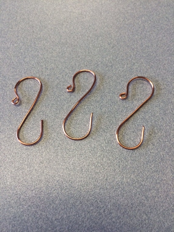 Handmade small copper ornament hooks 1.25 by SandersCraftDesigns
