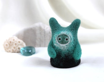 OOAK Needle felt art doll with ceramic face - Hand Made Eco-Friendly Home Decor by studio Vishnya