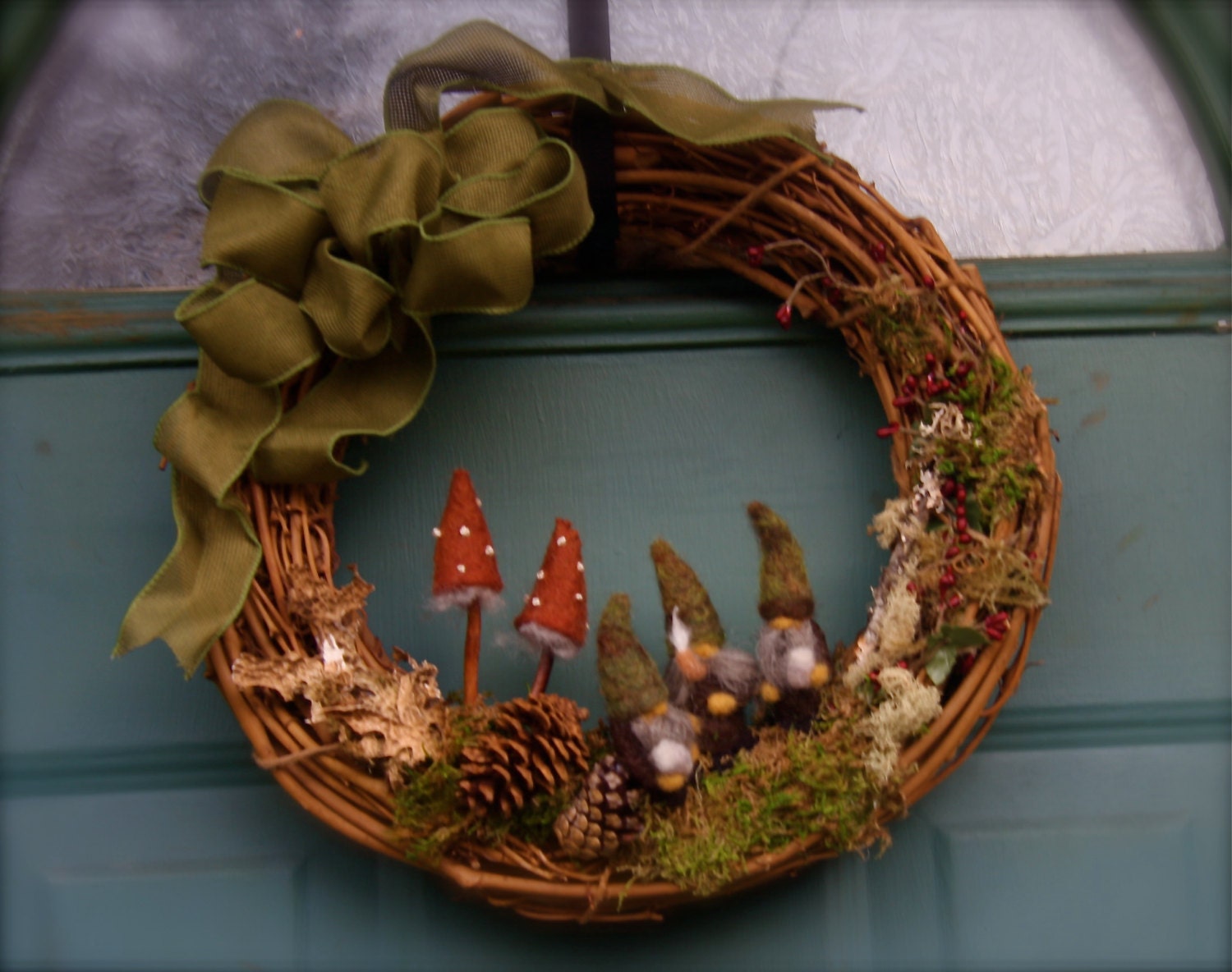 Woodland Gnome Grapevine Wreath... Made To Order Woolcrazy