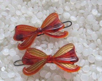 Vintage barrette, sweet tortoiseshell bows