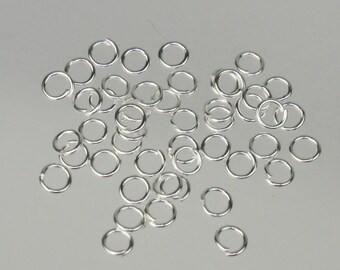3mm Jump Rings, 200 Sterling Silver Plated Jump Rings Jumprings Open 3x0.5mm 24 Gauge 24G Link Connector Open Jump Rings - ship from USA
