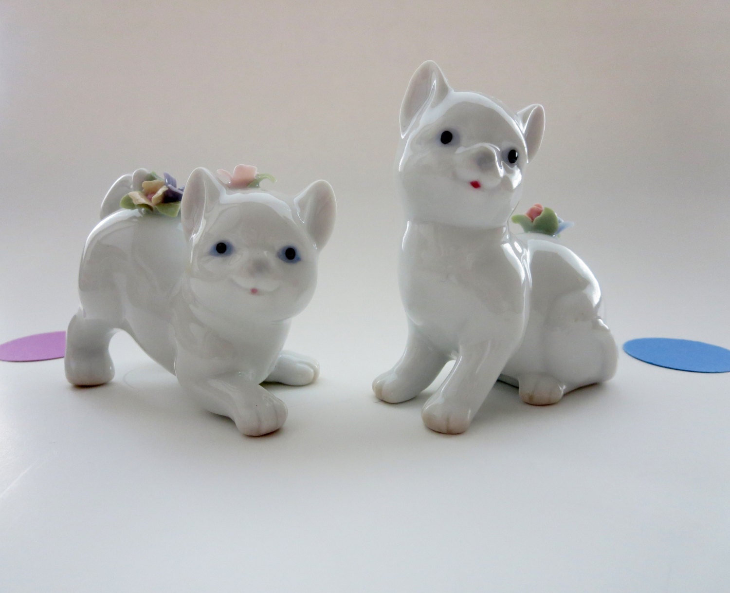 Vintage Cat Salt And Pepper Shakers White Porcelain By Klassic