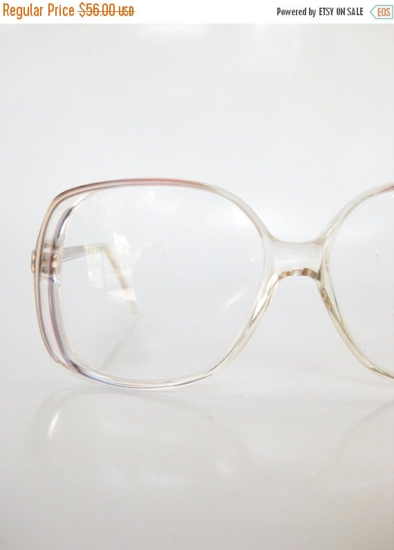 On Sale 1970s Vintage French Eyeglasses Rust Red Glasses Oversized Huge Geek Chic Womens Ladies 