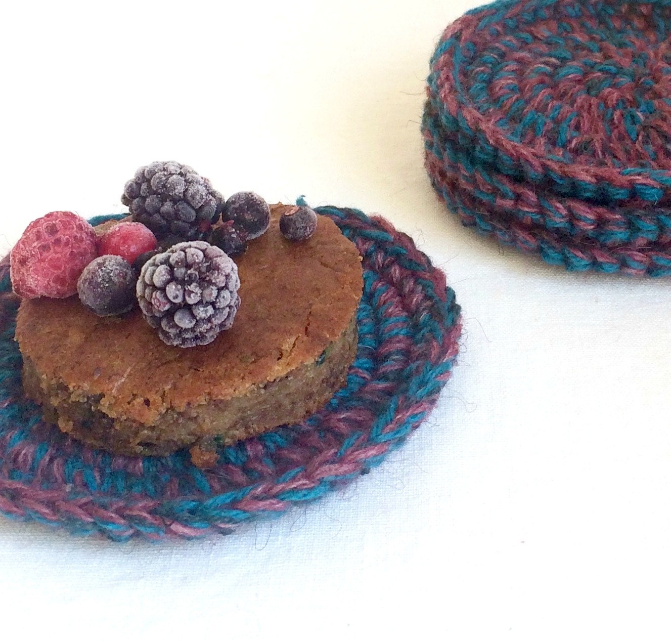 Crochet Circle Coasters Multicolored Coasters by MonikaDesign