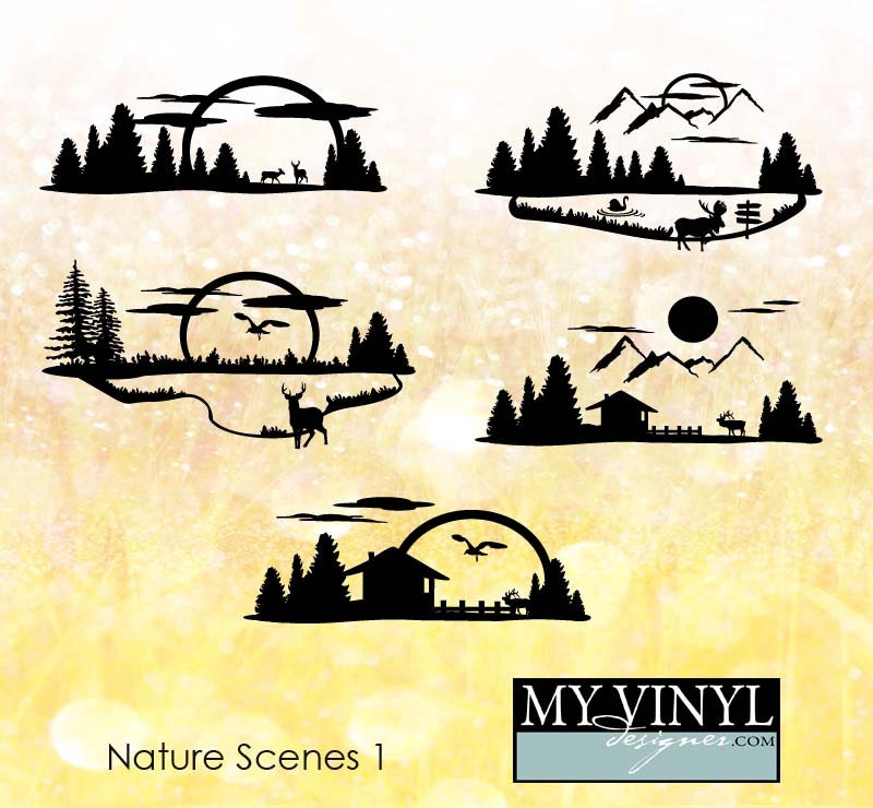 Nature Scene SVG Files Nature Background Cuttable SVG Files