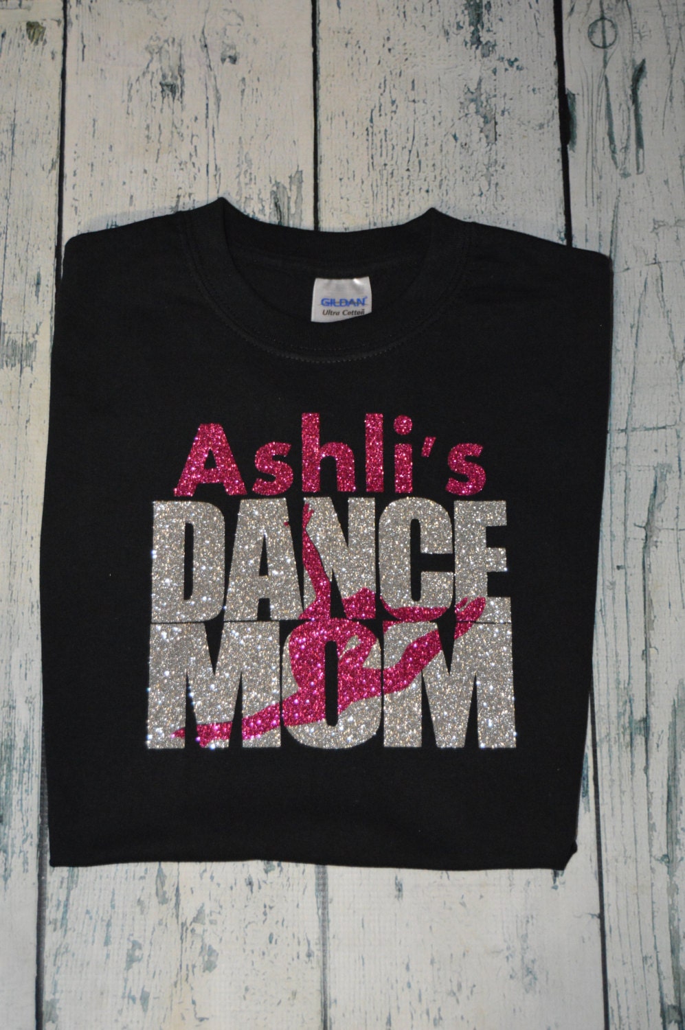 Personalized Dance Mom Shirt Glitter Tee