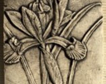 Iris Flower 4x4 ceramic porcelain relief tile