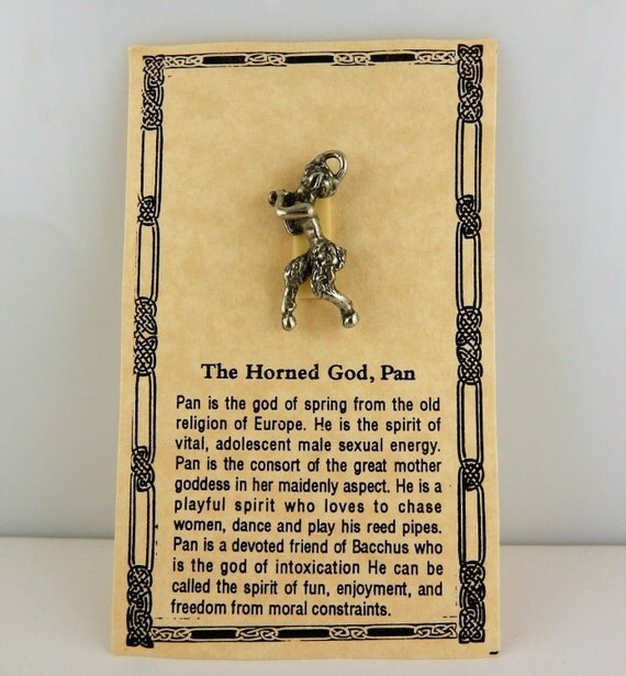 Vintage Horned God Pan Pewter Pendant From Celtictreasures