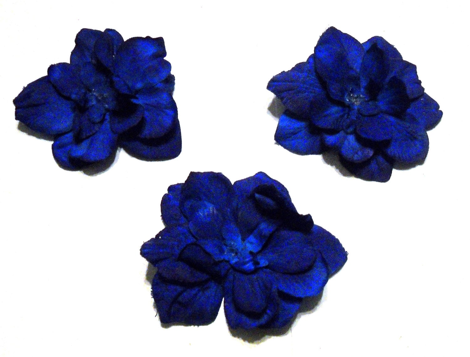 Royal blue Delphinium Silk flower DIY wedding 3 pcs Artificial