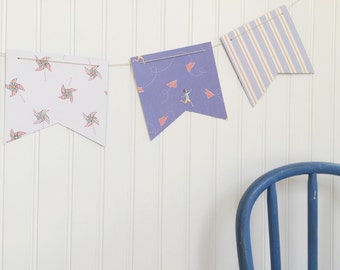 boy / baby / blue banner garland flag / baby shower / boy room