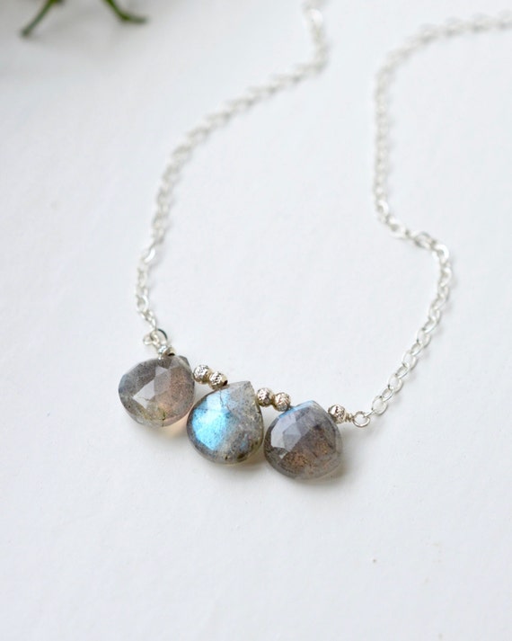 Labradorite Necklace / Sterling Silver Necklace / Delicate