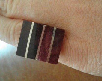 Vintage Mexican Mexico Silver 950 Marked Tourmaline? Purple Sodalite? Stone Ring Size L