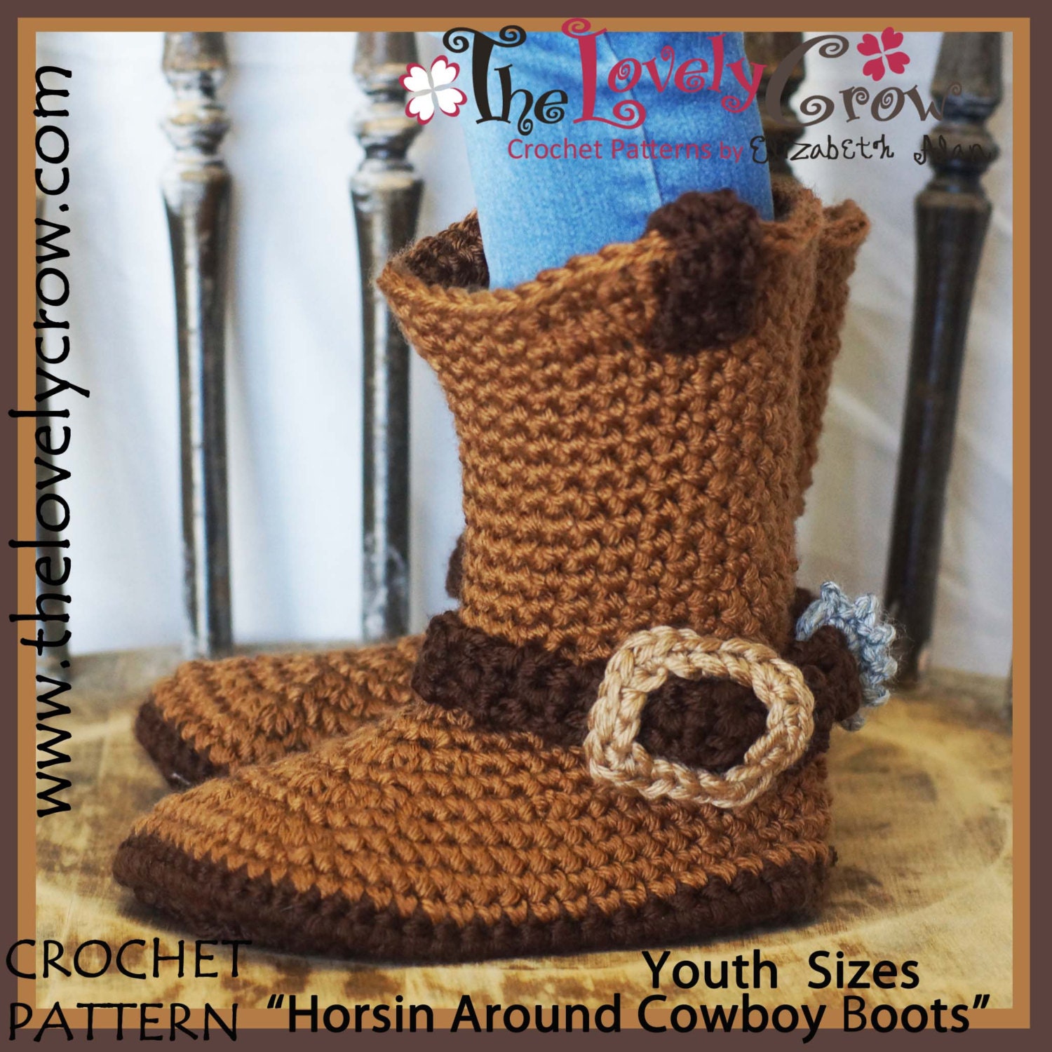 Crochet Pattern Cowboy Boots KID'S Sizes by ebethalan on Etsy