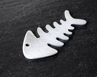 Fish Bone Shaped Aluminum Guitar Pick - Custom Cut and Produced One at Time by Hand