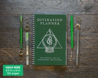 Divination Planner - Green / Weekly / Half-Size / 12 Months / Choose Your Layout (Vertical or Horizontal) / Pick Your Own Starting Month