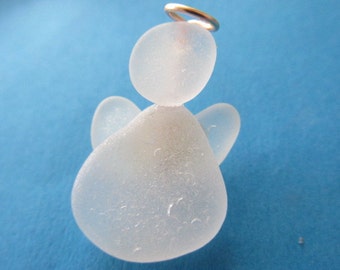 Sea Glass Angel - Angel Jewelry - Angel Brooch - Pin White Beach Glass - GENUINE Beach Glass Angel