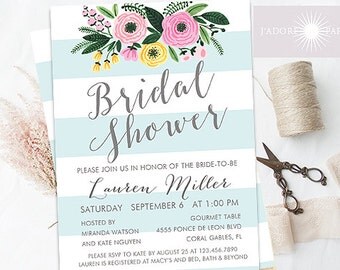Shower Invitation, Bridal Shower Invite, Printable Shower, Invitation, Wedding Shower, Printable Invite, Baby Shower, Birthday,jadorepaperie