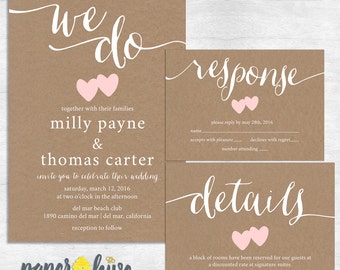 Rustic Wedding Invitation Print Sample