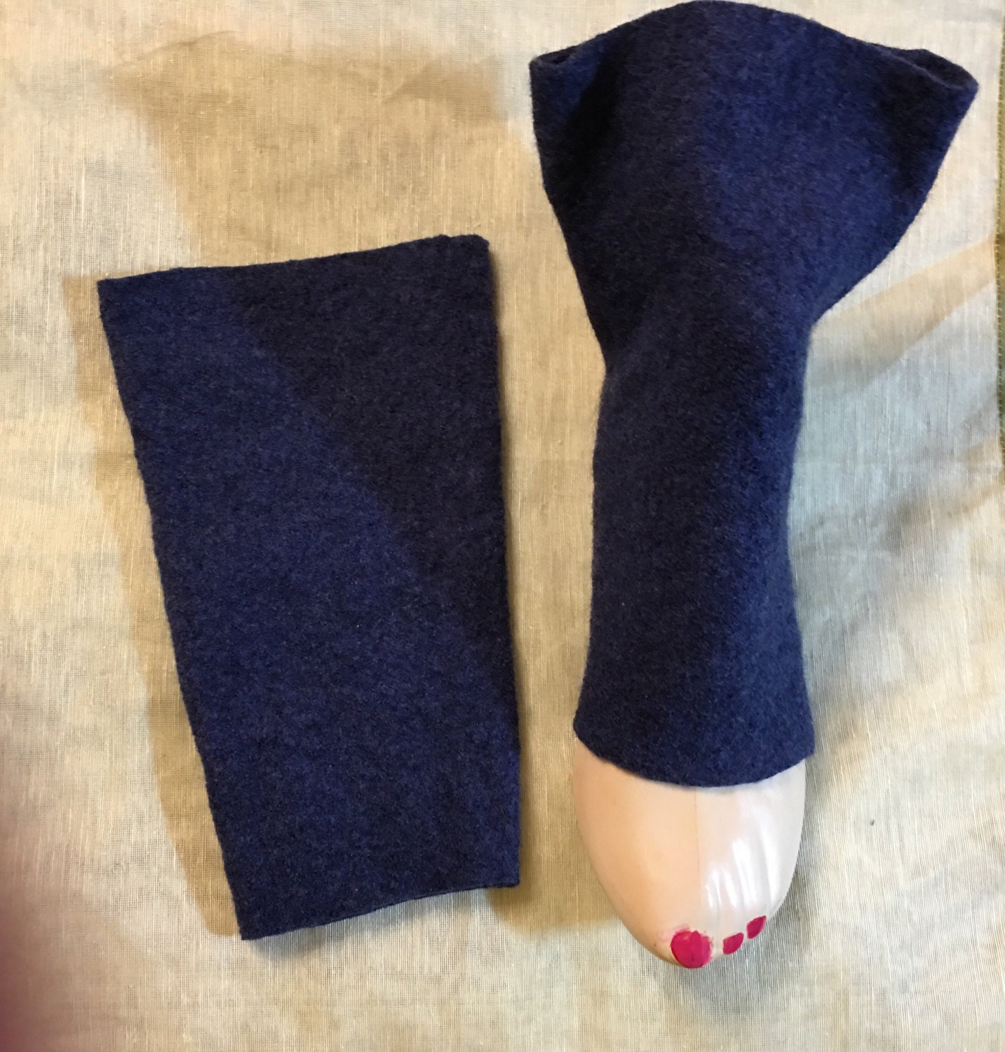 C58 blue merino wool felt Yoga socks sox unisex yoga sox