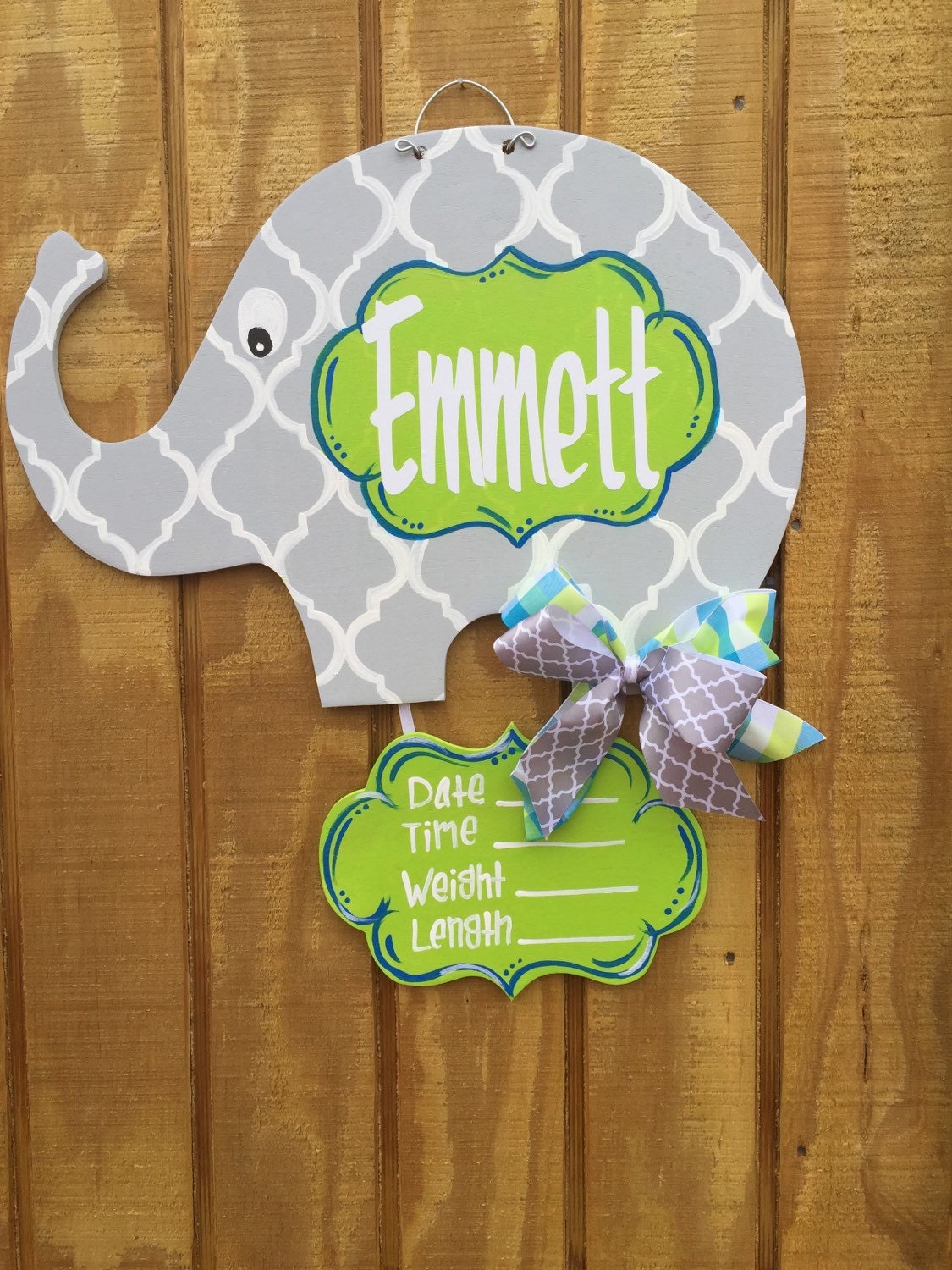 Baby Elephant Nursery/Hospital Door Hanger