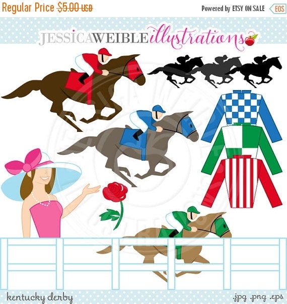 SALE Kentucky Derby Cute Digital Clip Art by JWIllustrations