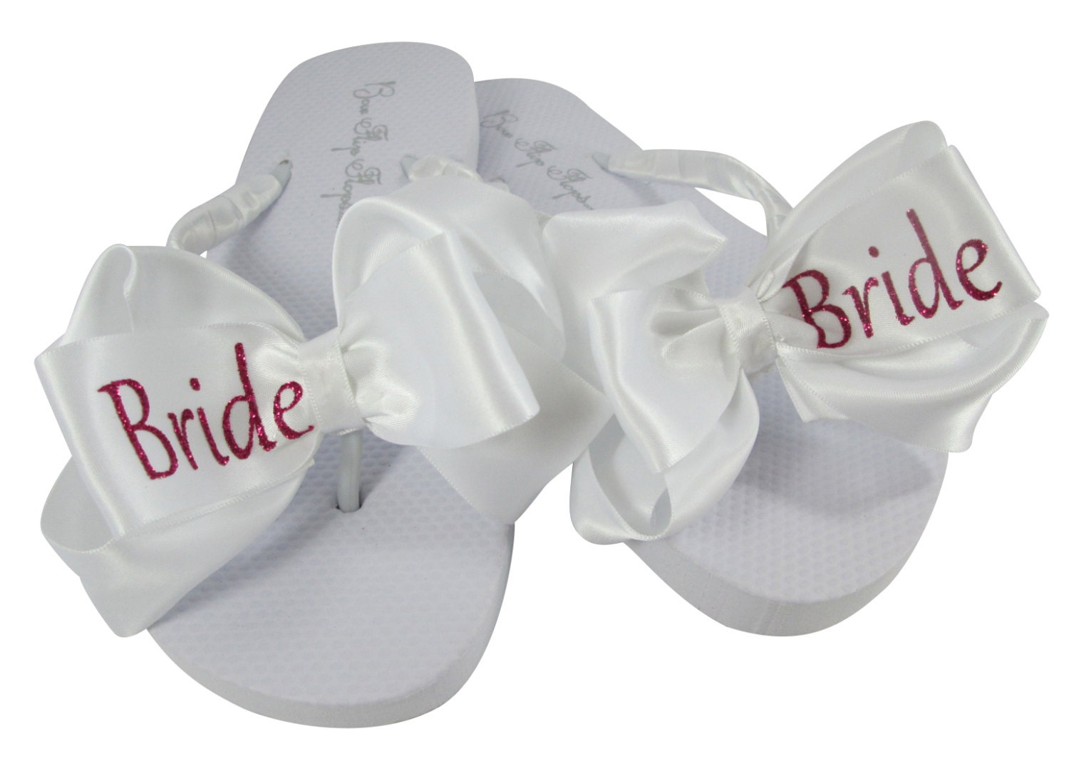 Custom Wedding Flip flops for the Bride with Glitter Bling/